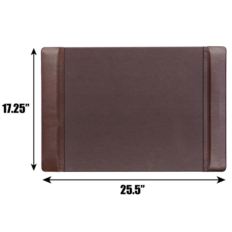 DACASSO Leather Desk Pad with Side Rails - Luxury Leather Desk Blotter for Writing - Executive Desk Surface Protector - (Chocolate Brown, 25.5 x 17.25â€) - Image 2